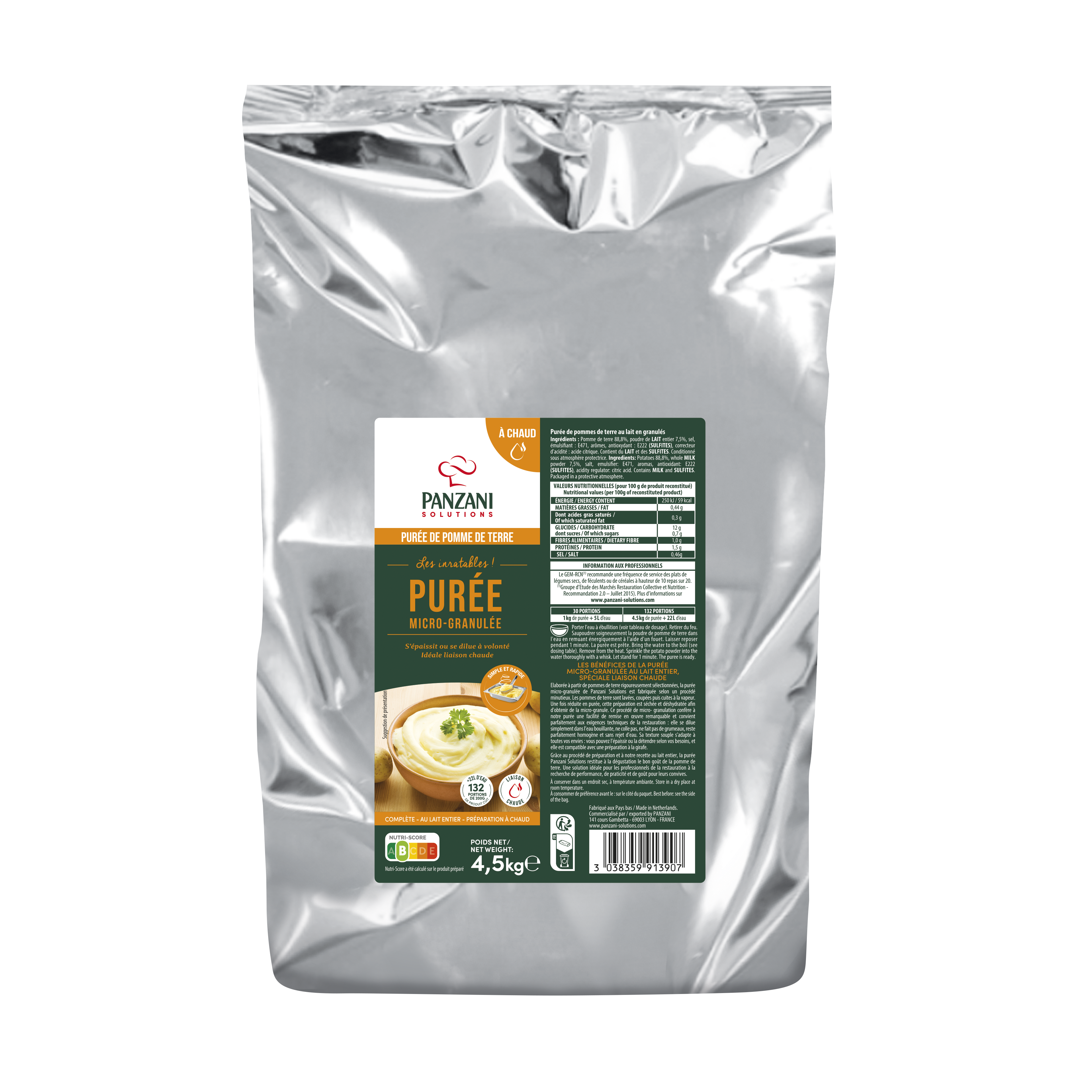 Purée mircogranulée à chaud