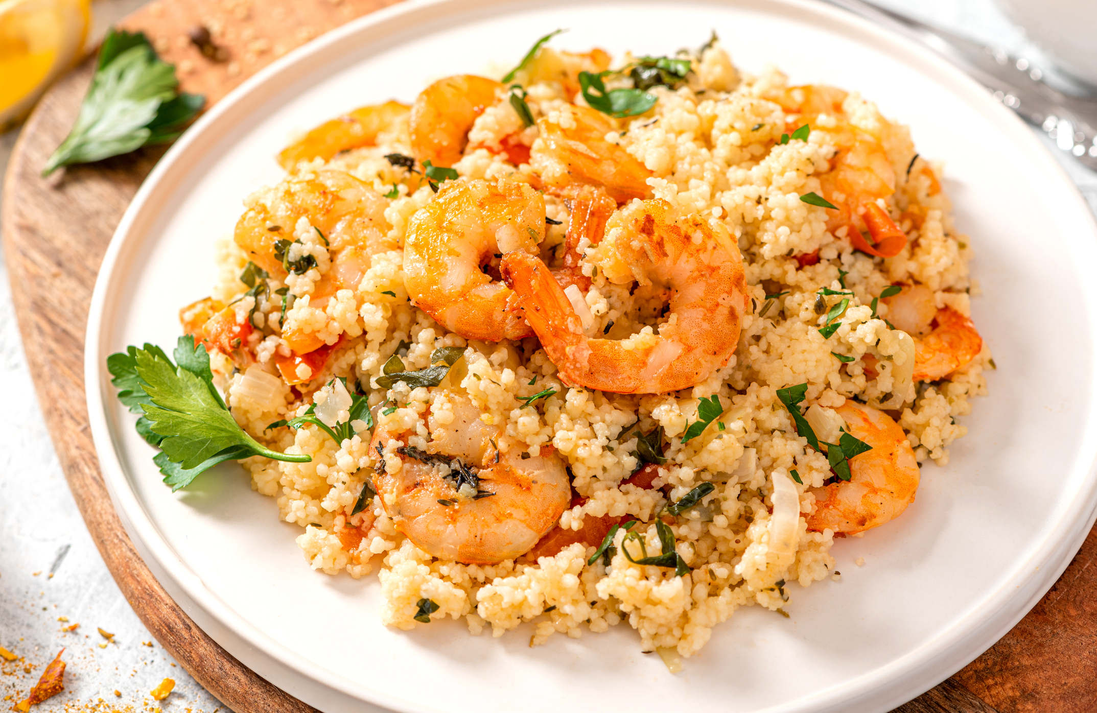 Salade de crevettes au Couscous parfumé